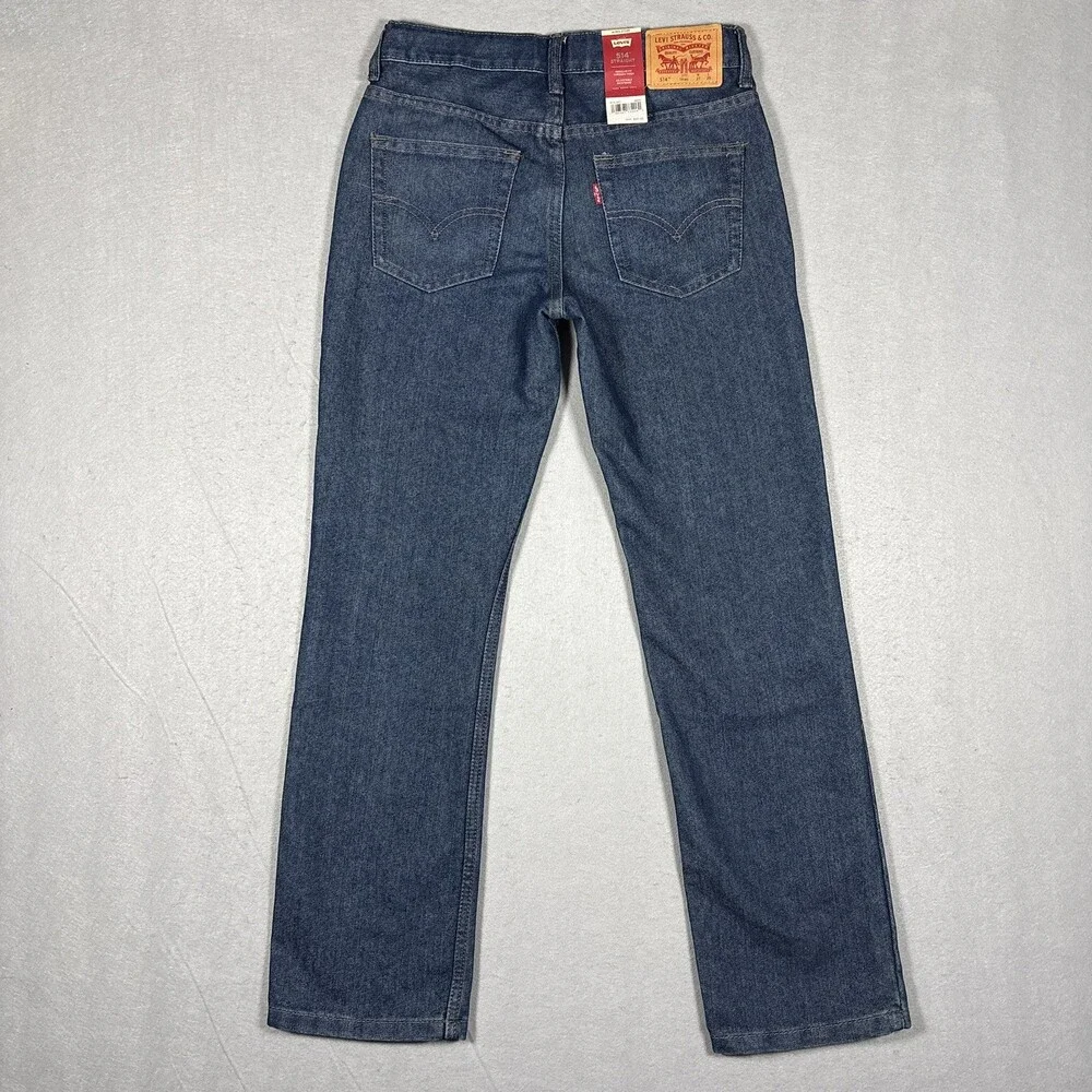 Levis 514 Straight Fit Jeans Boys Reg Red Tab Medium Wash Size: 14R 27x29 NWT
